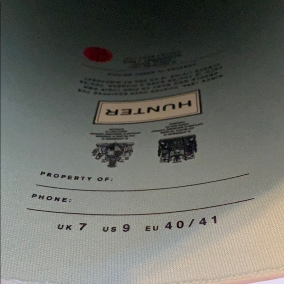 Hunter turquoise printed size 7 rain boots - Picture 9 of 11